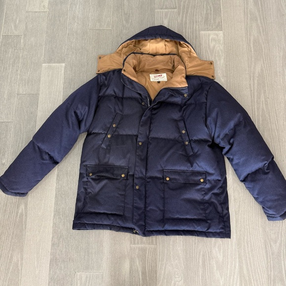 Schott NYC Down Filled Hooded Puffer Parka Jacket Men's Navy Size 3XL 9040D - Picture 10 of 16